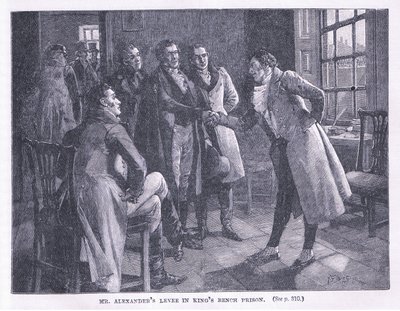 De ontvangst van Mr Alexander in de Kings Bench gevangenis AD 1830 door Henry Gillard Glindoni